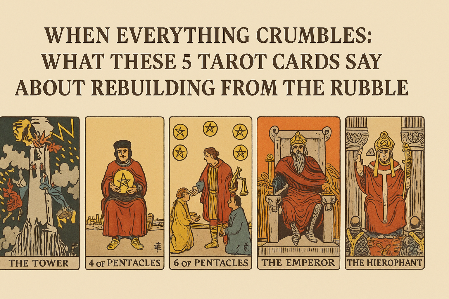 When Everything Crumbles: What These 5 Tarot Cards Say About Rebuilding From the Rubble