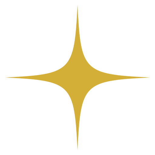 A gold star-shaped symbol with four points on a black background.
