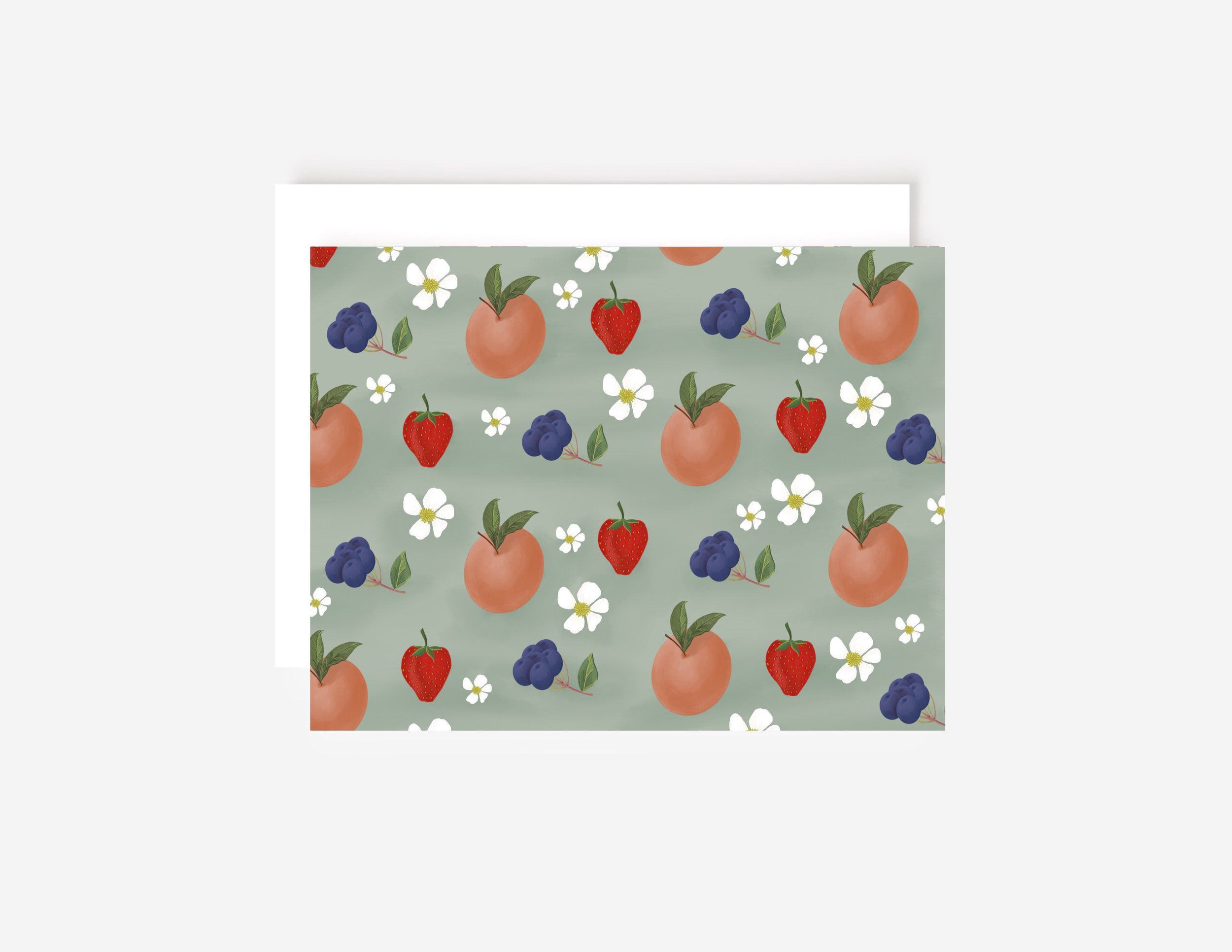 Peach, Strawberry, and Blueberry Card