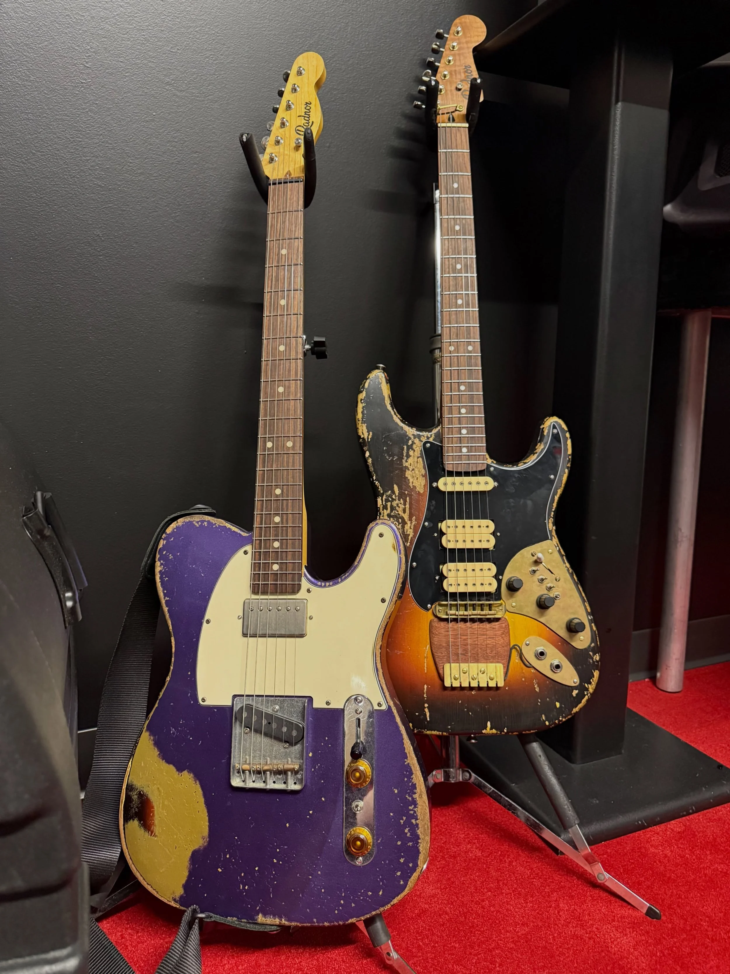 A couple fun parts builds I have done. The Jerry strat for myself and the purple tele for @ogrickg they&rsquo;re both super fun and the tele turned out to be extremely versatile. Just ask Rick, he was the brains and provided the parts for that one. T