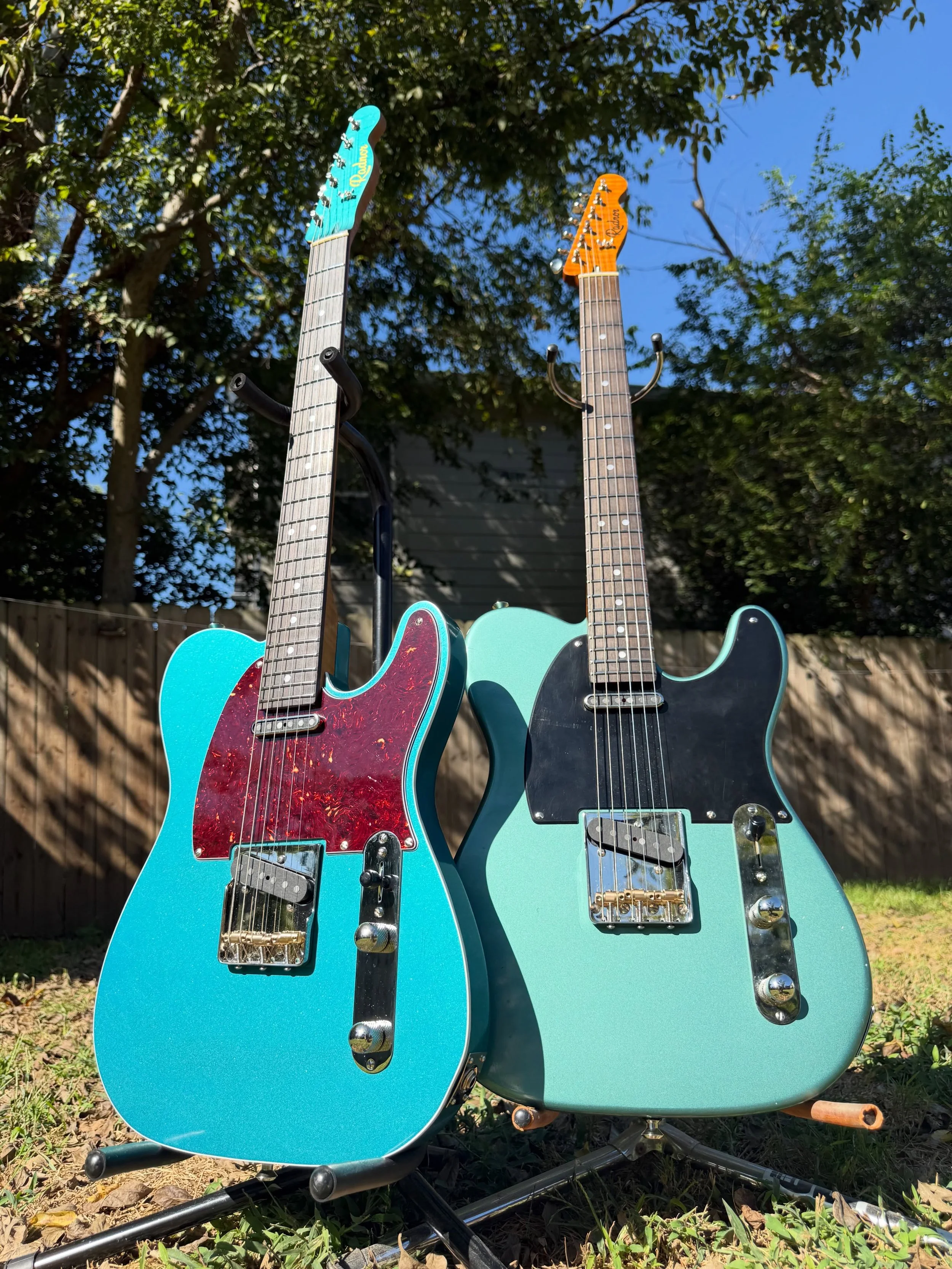 These are headed to their homes soon, but had to get some photos of them together before they head out. Starting 2 more that will be available when they&rsquo;re done. 🤘🏻 #tele #customguitar #telecaster #countryguitar #guitar