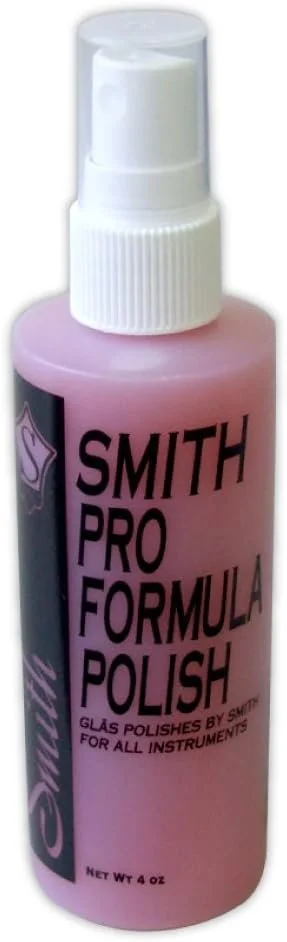 A pink bottle of Smith Pro Formula Polish with a white spray cap.