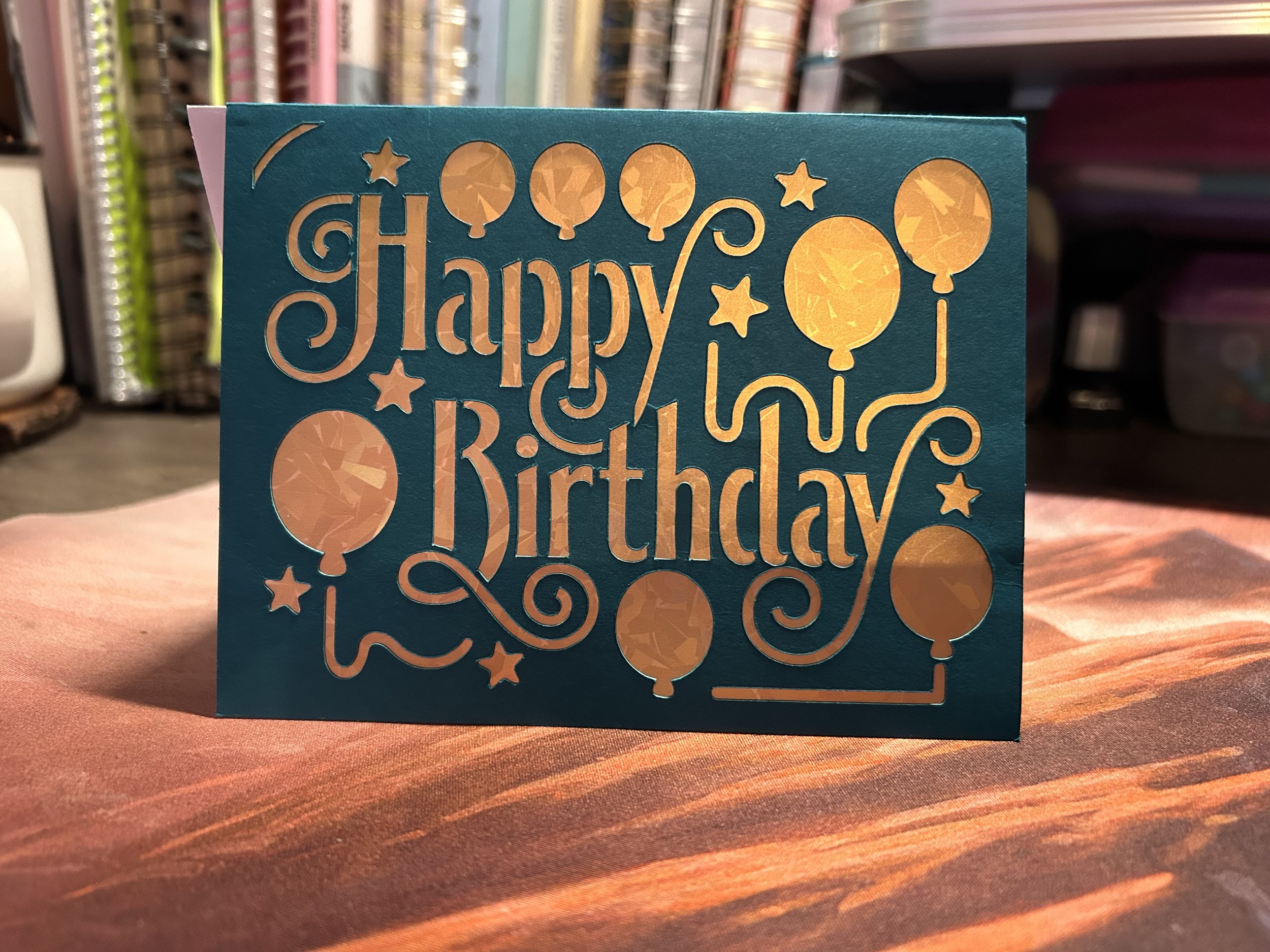 Happy Birthday Teal Sparkle Card