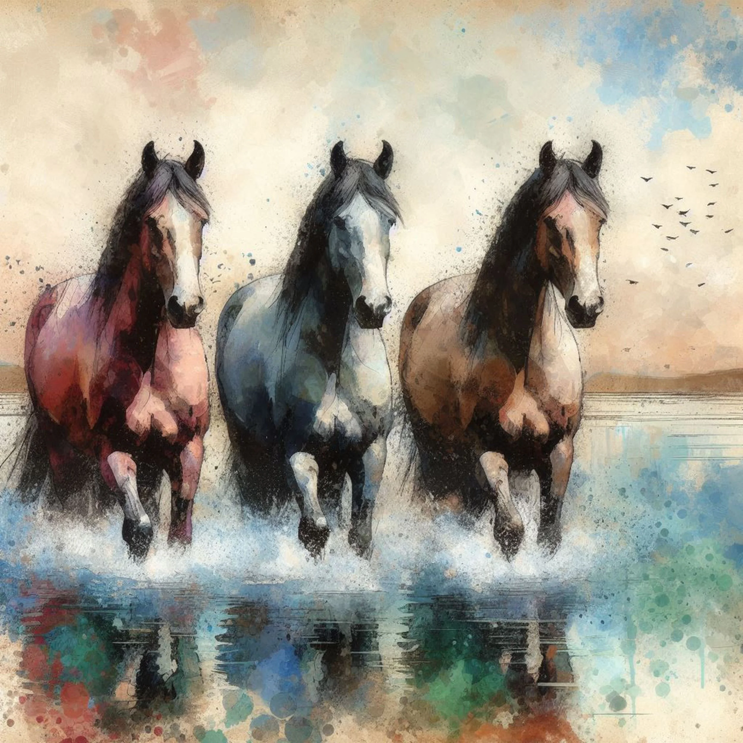 Wild Horses - Watercolor Series