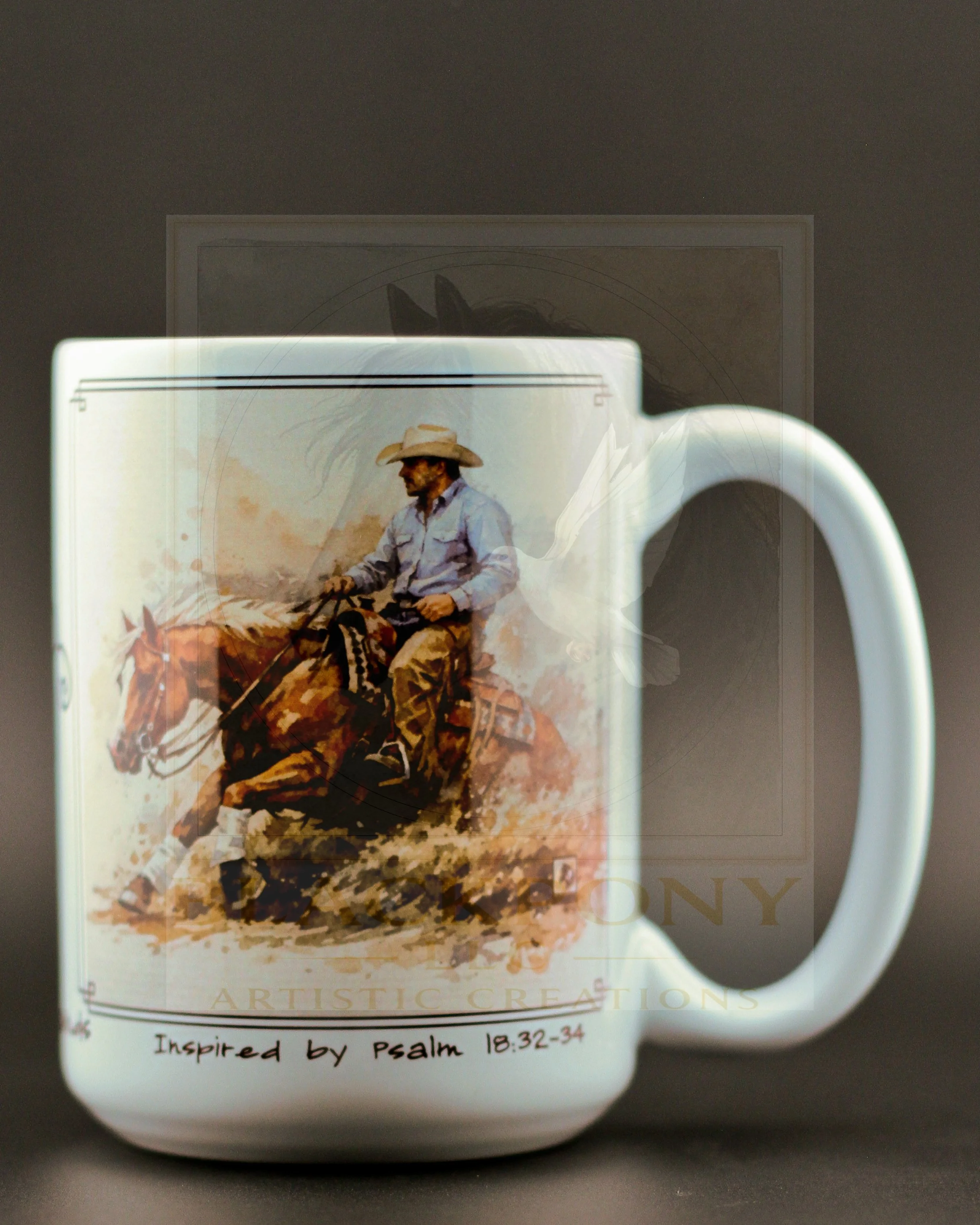 Strengthened by HIM - 15oz Ceramic Mug-BlackPonyLLC