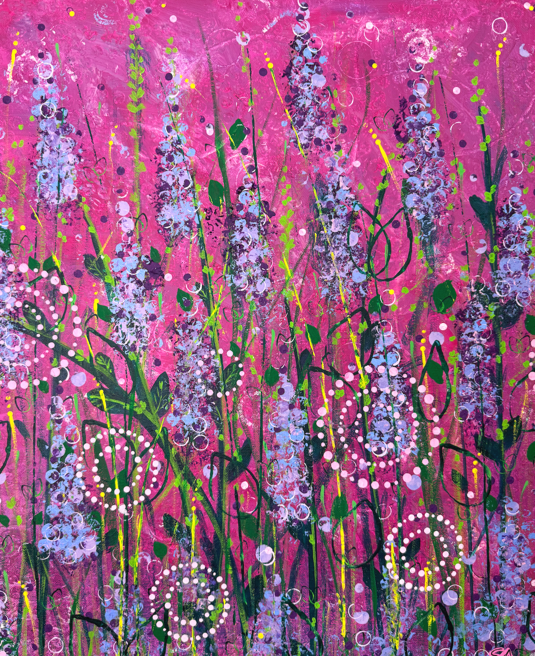 SOLD! Laughing Lupin 
16x20 mixed media on canvas
