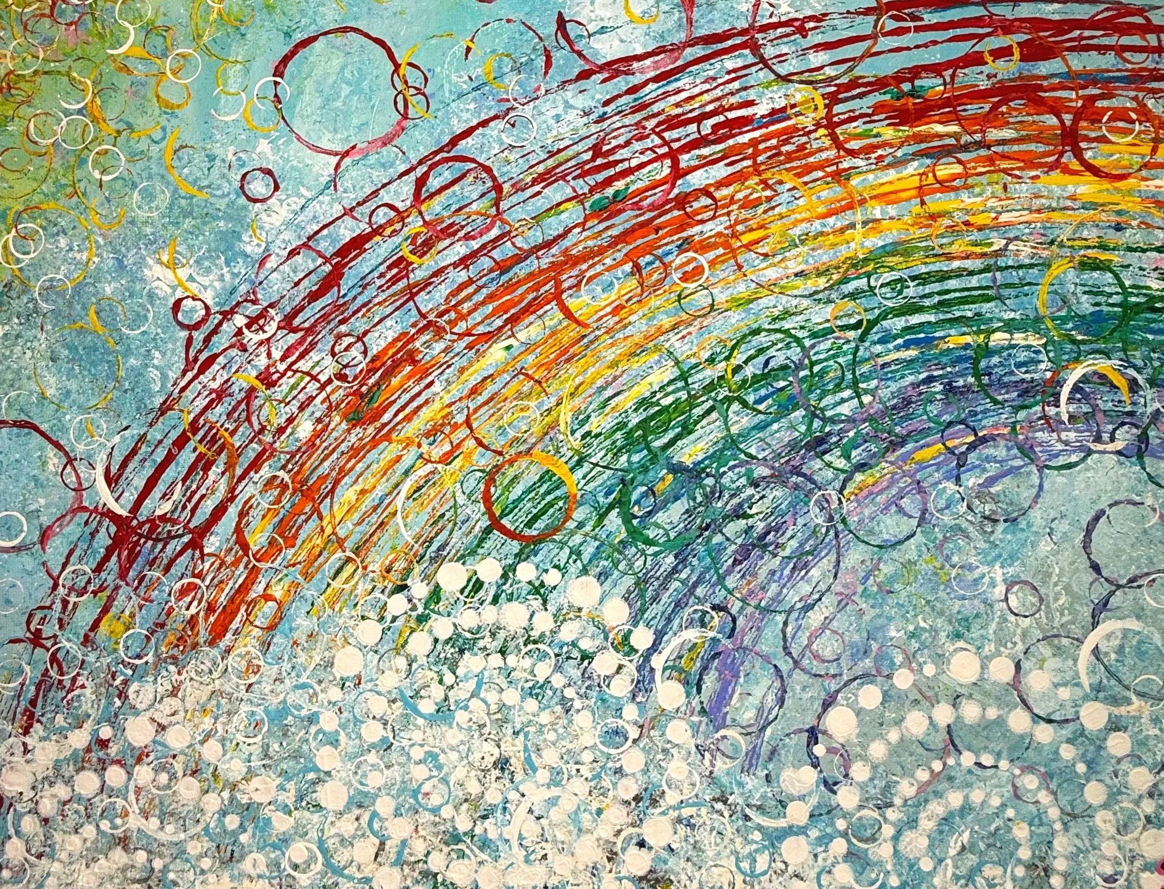 Rainbows Are Visions. 10x16 multi media on canvas