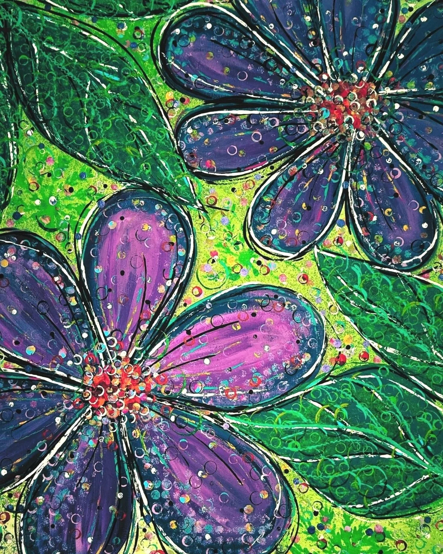 Toony Bloomy. 16x20 acrylic on canvas