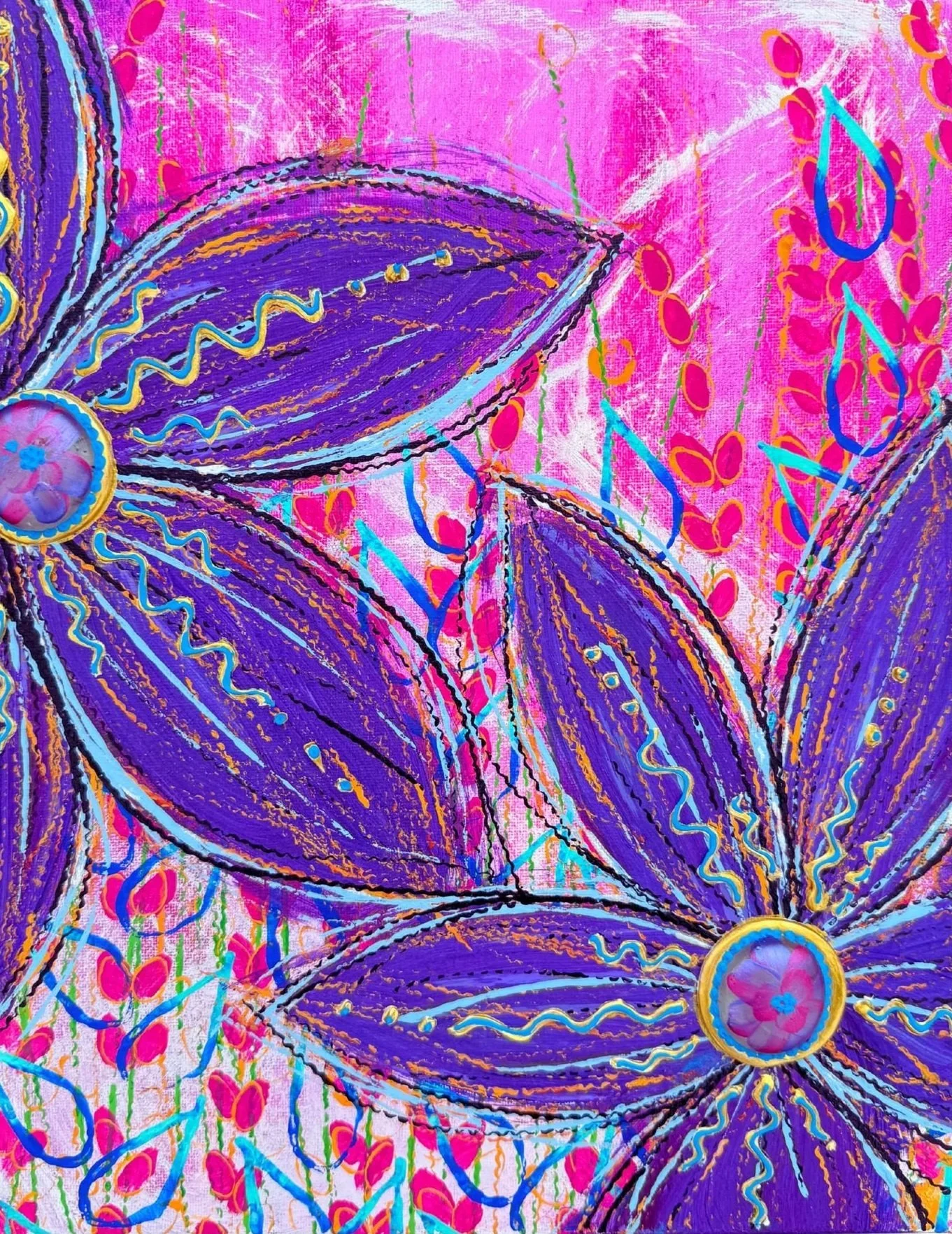Volted In Violet. 11x14 mixed media on canvas