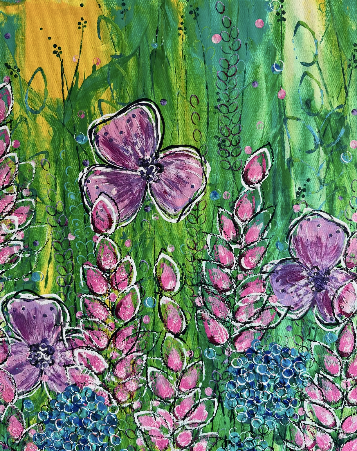 Plink Plunk Petals 8x10 Art Print