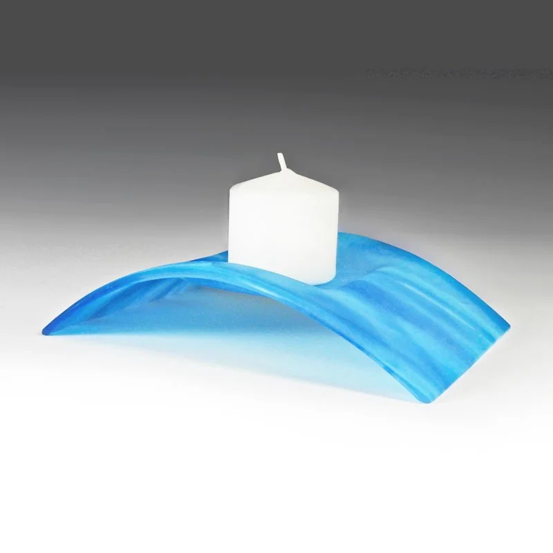 Streaky Caribbean Blue Candle Bridge