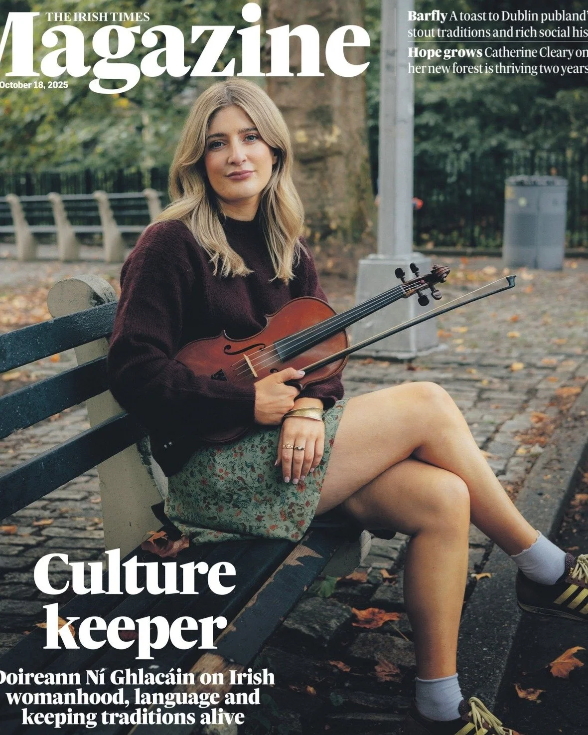 The wonderful @doireannnighlacain featured on the front cover of Saturday's @irishtimesnews magazine. 
Chatting all things Irish and on keeping traditions alive, Maith Thú! ❤️
Did you manage to pick up a copy? 📰