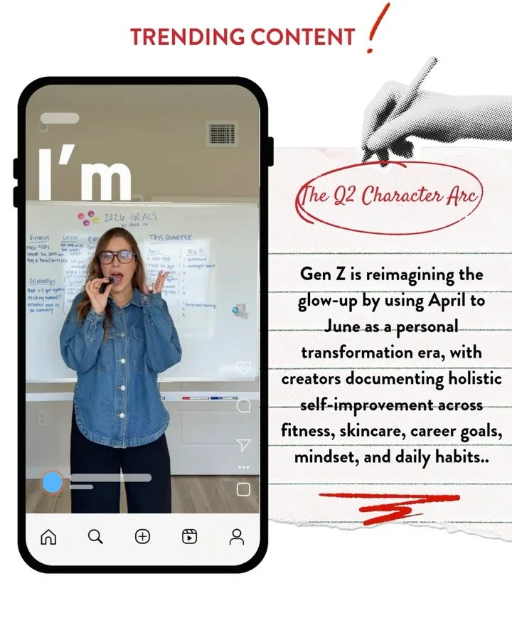 What&rsquo;s popping right now.
From content formats to creative styles, these are the trends gaining major momentum on IG &amp; TikTok.

Bookmark this for your next post!🌟

Credits:
Q2: TT - grace_lemire
Coachella: TT - hvllylouisemay