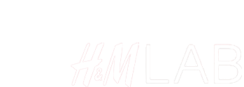 H&M LAB logo in white and pink text on black background