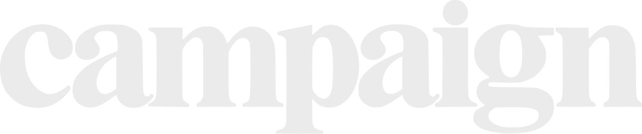 Bold, black and gray text that reads 'campaign' in a graphic design.