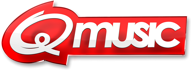 Qmusic logo with a red and white design.