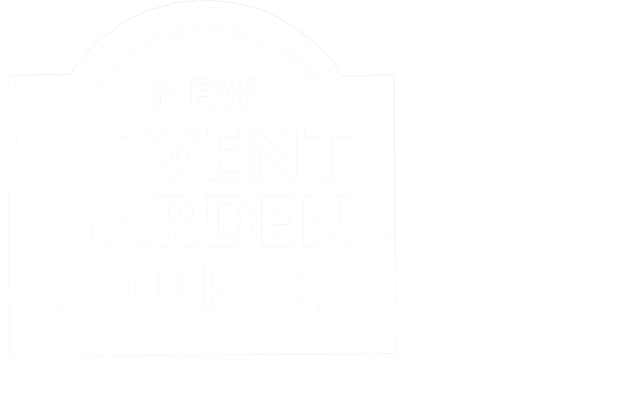 Logo for New Covent Garden Soup Co with text 'Naturally Good Fuel' and the company name.