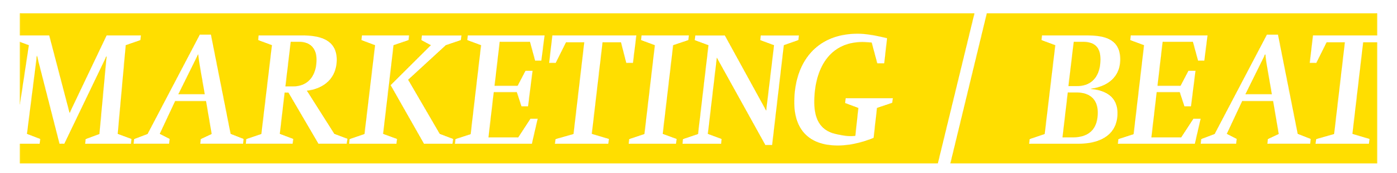 Text graphic with yellow background and white text reading 'Marketing / Beat'.
