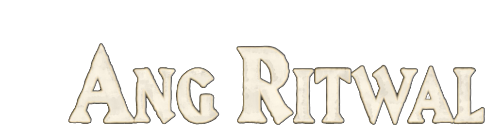 Close-up of the text 'Ang Rıtwal' in a stylized font on a dark background.