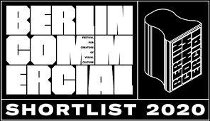 Black and white graphic featuring the text 'BERLIN FESTIVAL SHORTLIST 2020' and an illustration of a vintage radio on the right.