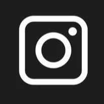 Instagram logo icon with a black background and white camera outline.