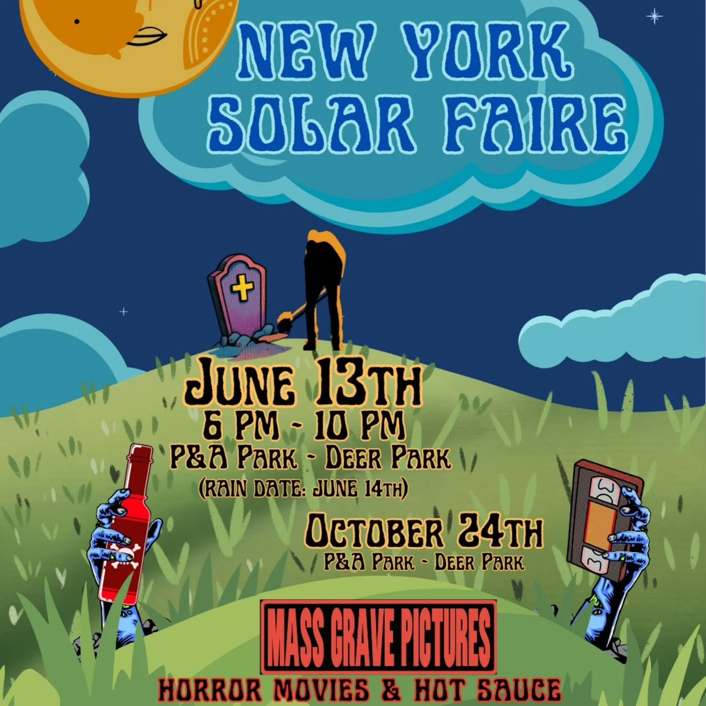 THIS WEEKEND! We'll be at @nysolarfaire in Deer Park! Grab some hot sauce and a Blind Date with a Horror Movie to enjoy in the A/C... It's got everything you need for a night in! We'll also have copies of our own movies, all new movie pins, and other