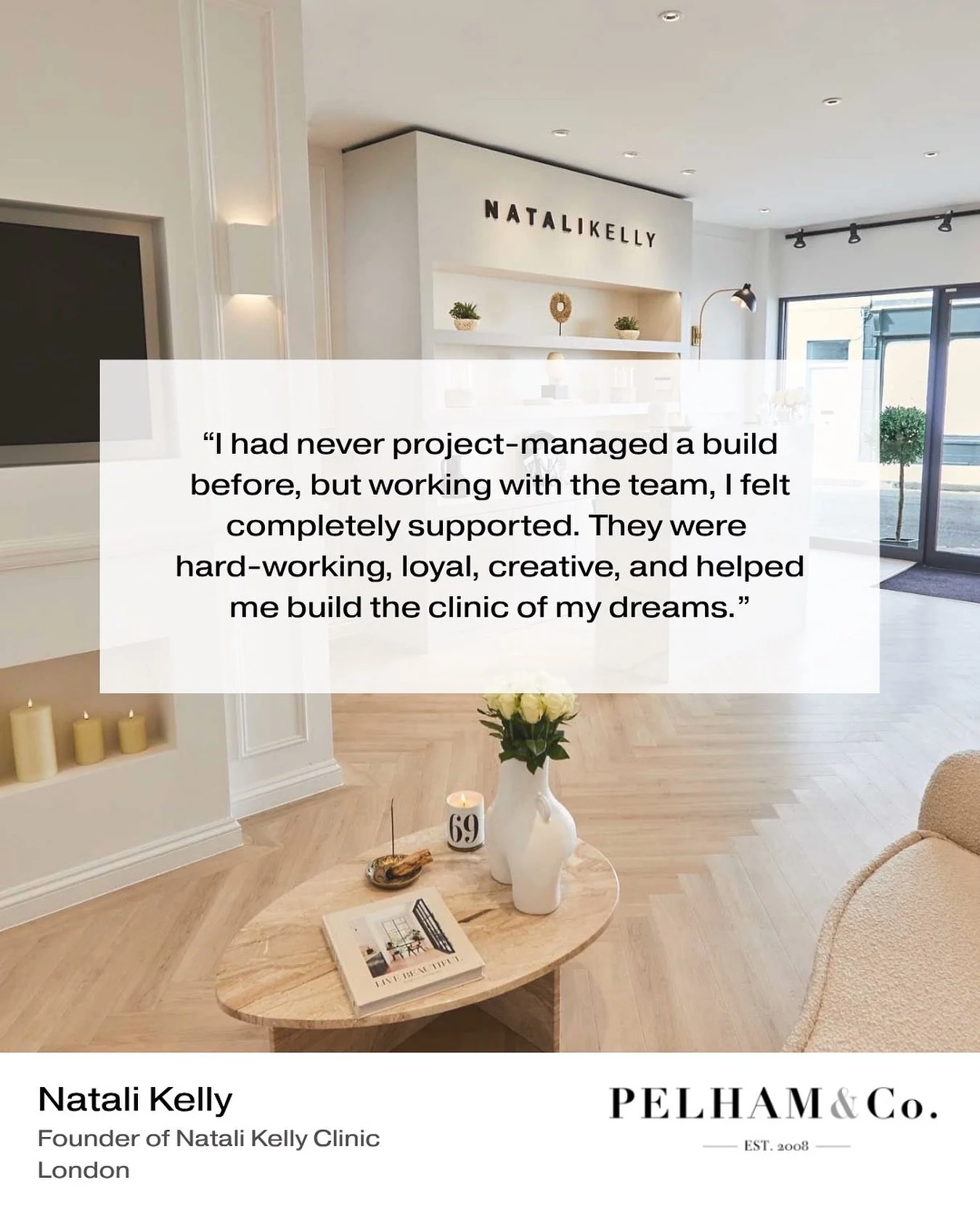 We had the pleasure of working with Natali Kelly, Founder of the Natali Kelly Clinic in Chelsea, London.
Her trust and vision made this project truly special. From a full renovation of a three-storey townhouse to the creation of her flagship clinic,