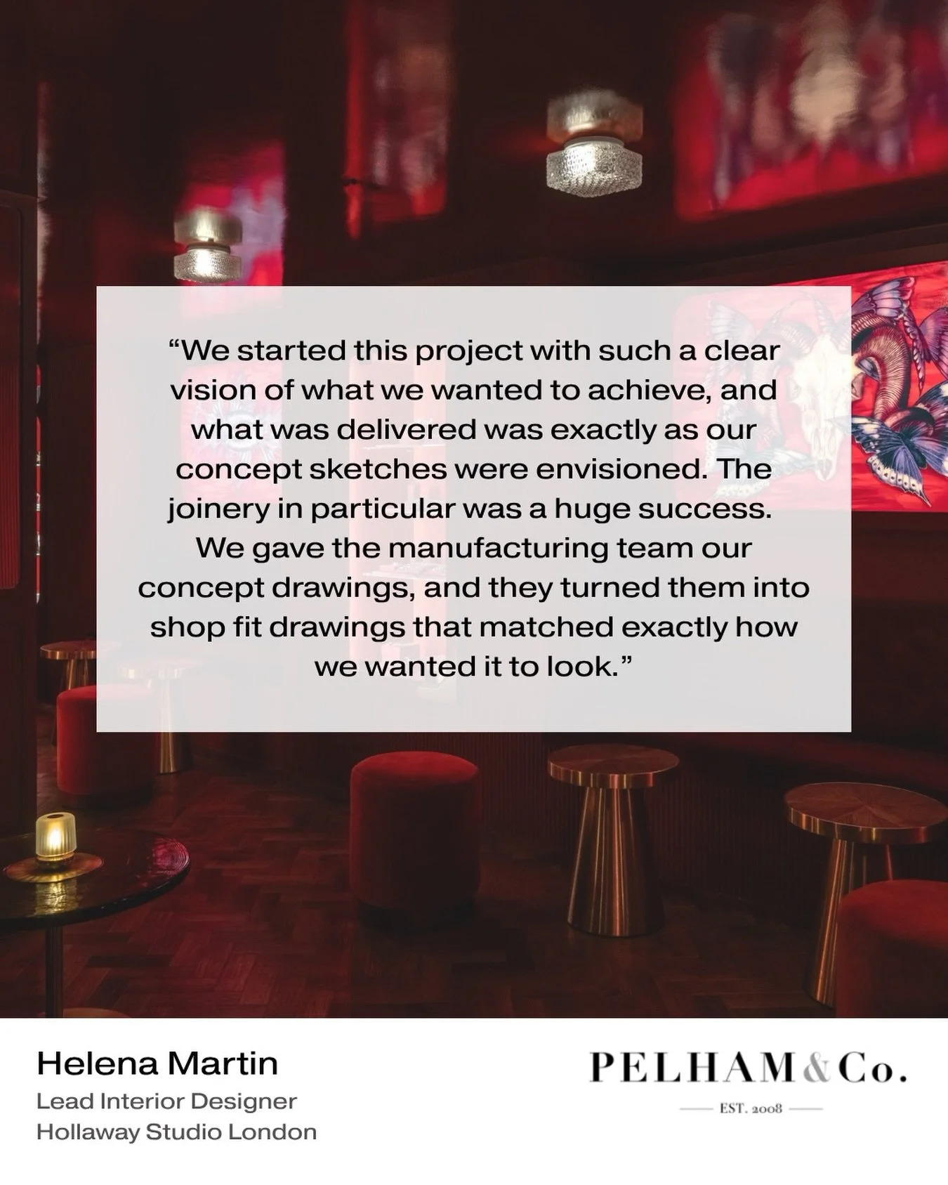 We take great pride in the feedback we receive from our clients and collaborators; their words reflect the relationships, trust, and shared vision behind every project.
Helena Martin, Lead Interior Designer at Hollaway Studio London, shares her expe