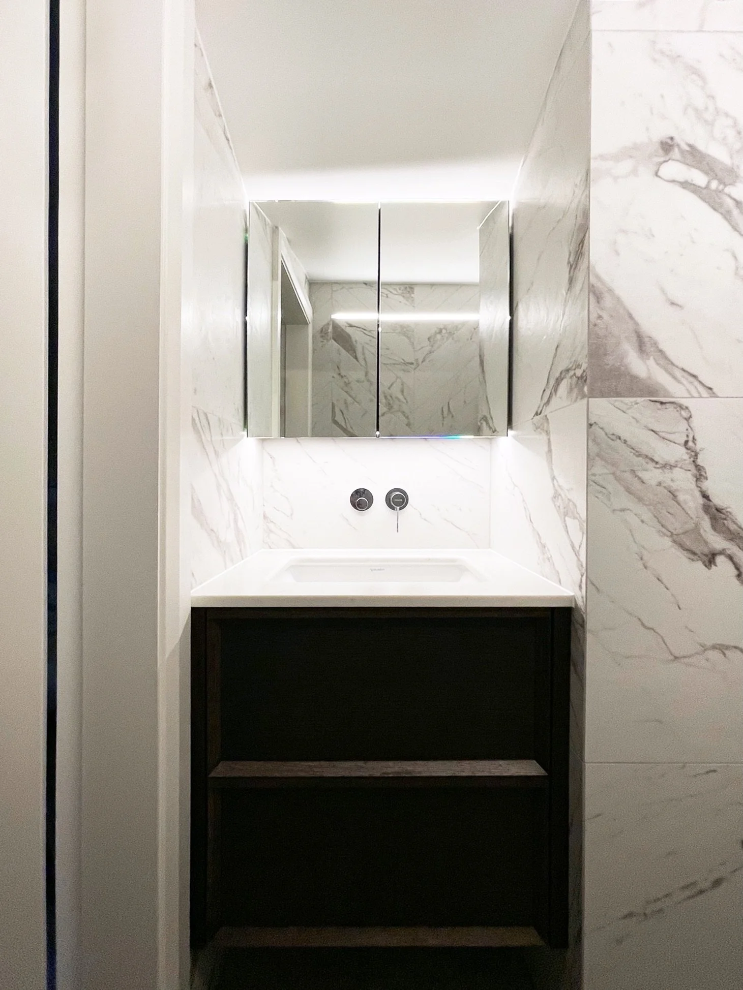 In smaller spaces, good joinery is not simply about storage. It is about making every surface work harder while contributing to the room&rsquo;s overall design.
This compact bathroom joinery was designed and manufactured in-house, transforming an oth