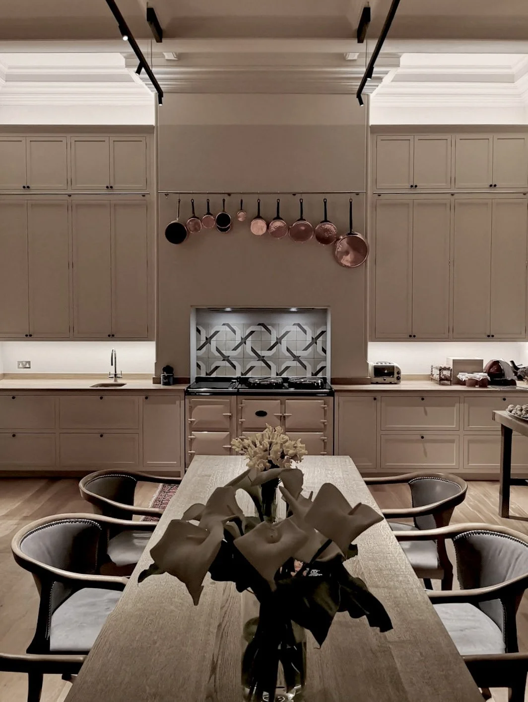 Luxury kitchen and dining room at Berkshire estate by PELHAM & Co.