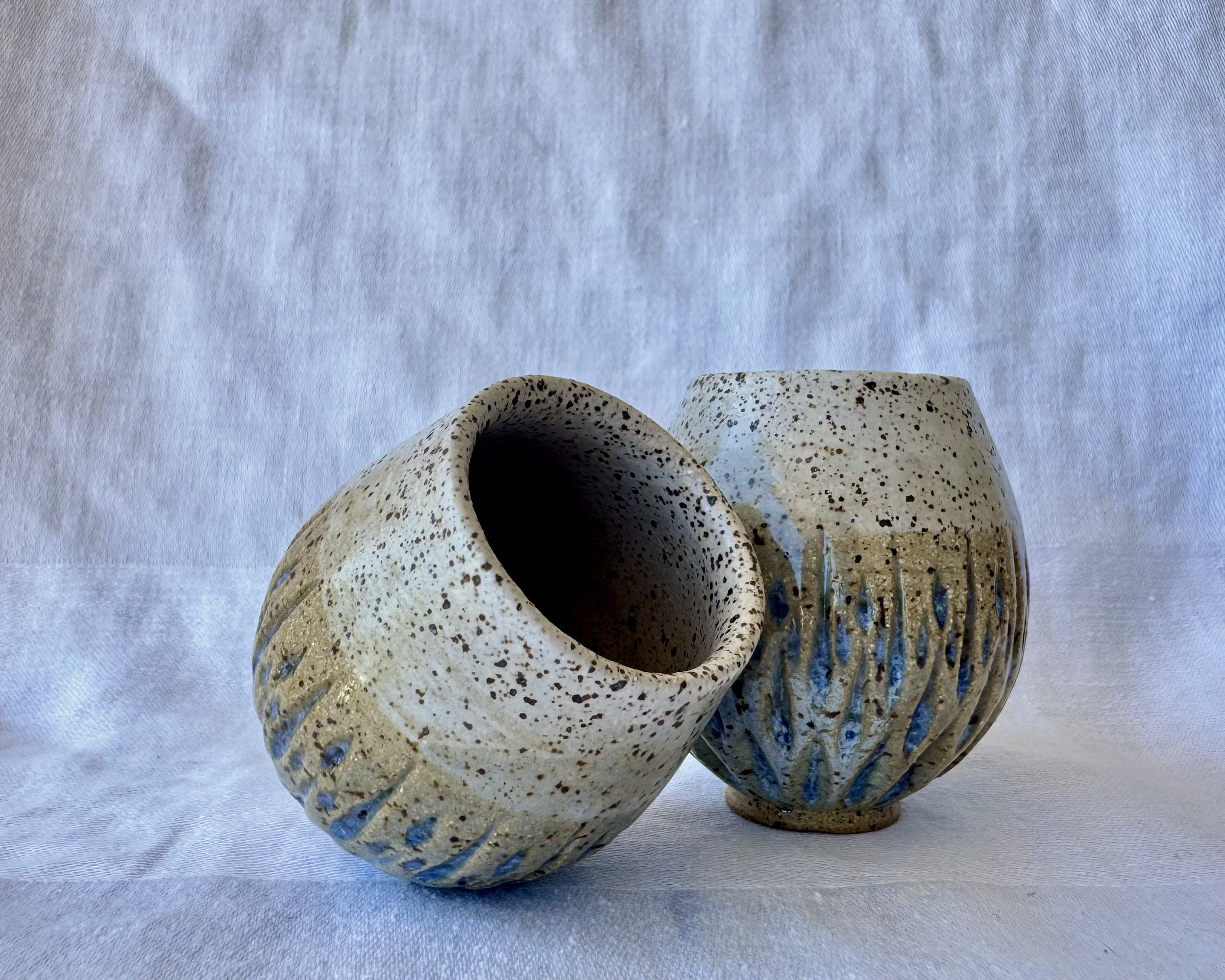 carved tri-color shot glasses