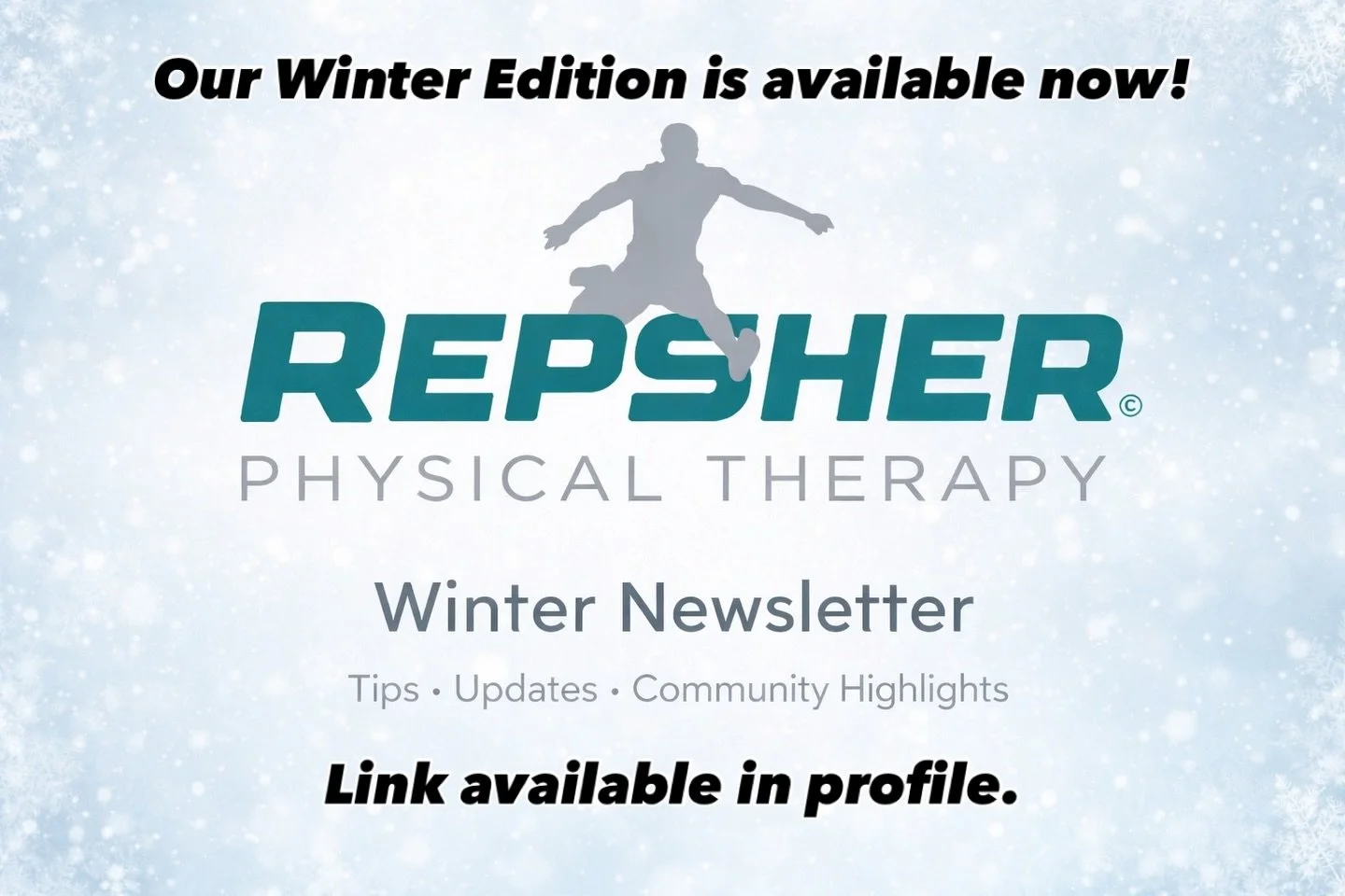 Cold temps don&rsquo;t mean slowing down ❄️
Our Winter Newsletter is live with tips to keep you moving, plus clinic updates and community highlights.

📬 Link in bio to read.