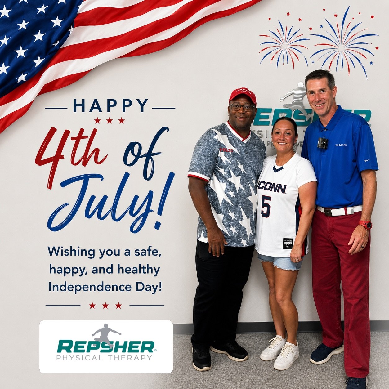 🇺🇸 Happy 4th of July from all of us at Repsher Physical Therapy! 🇺🇸

Today, we celebrate the freedoms we enjoy, the strength of our communities, and the people who make them so special.

We hope you have a safe, fun, and relaxing Independence Day