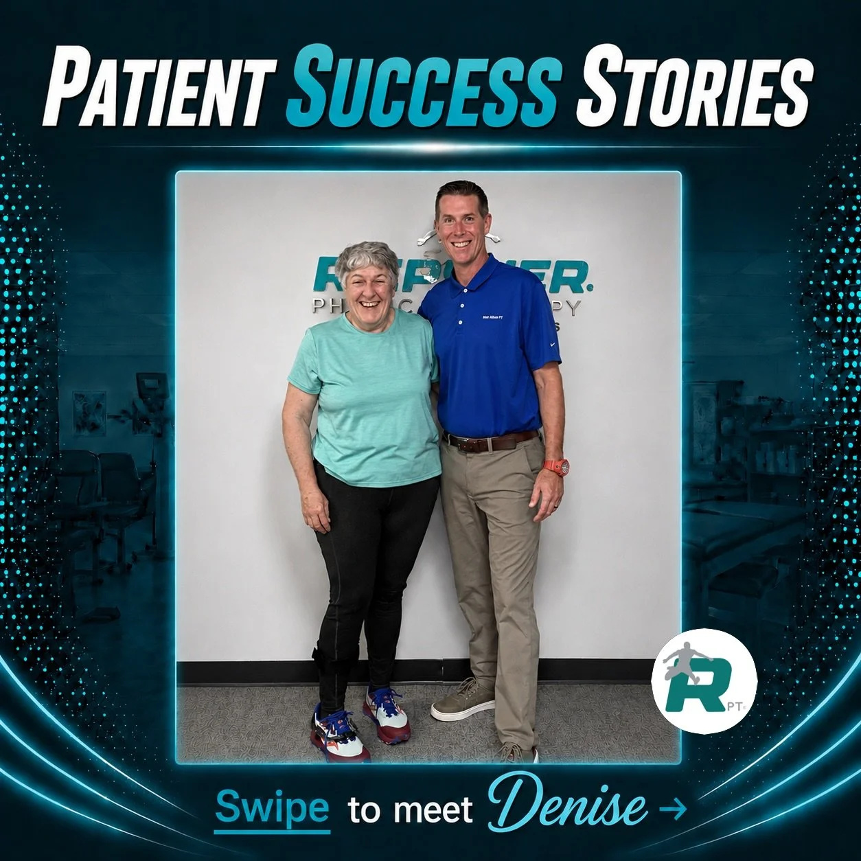 💪 PATIENT SUCCESS MONDAY 💪

Some journeys are measured in miles. Others are measured in determination. 💙

Congratulations to our amazing patient, Denise Hobson, on completing her physical therapy plan of care for bilateral hip and knee pain follow