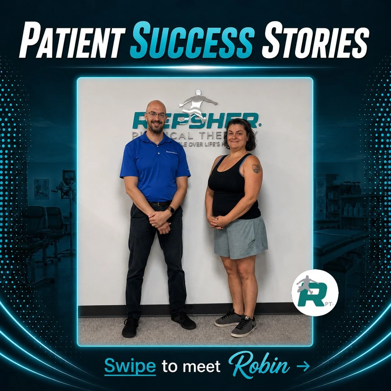 Patient Success Monday 💪

Today we&rsquo;re celebrating Robin and the incredible work she put into her recovery!

&mdash;

Robin &ndash; Patellar Fracture Repair

Robin began physical therapy following patellar fracture repair surgery in late Decemb