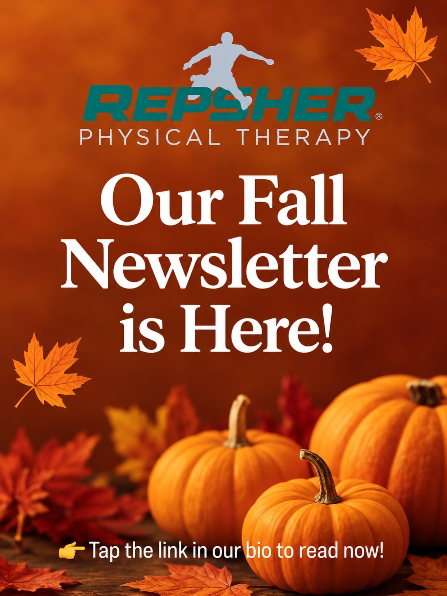 🍂 Our Fall Newsletter is here! 🍂

Fall is a season for change&mdash;and we&rsquo;ve got plenty happening at Repsher Physical Therapy! From staying active as the weather cools to improving your balance and a look at what&rsquo;s new at Repsher PT th