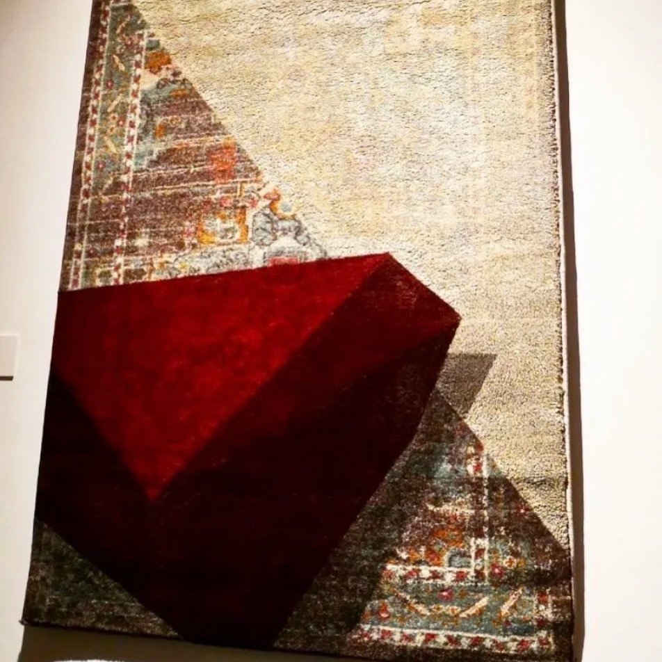 Maroon Gem I Oil/Acrylic on Textile Carpet I  62"x48" I 2019