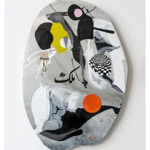 The Arrival: Longing For Belonging Ka Safar I 3'7" x 2'7" ft I Oil on Metal Handle I 2023
