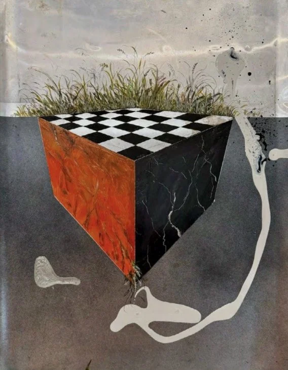 Gentle Equilibrium | Oil and Acrylic on Reclaimed Metal| Size 24.5: x 20 Inches

