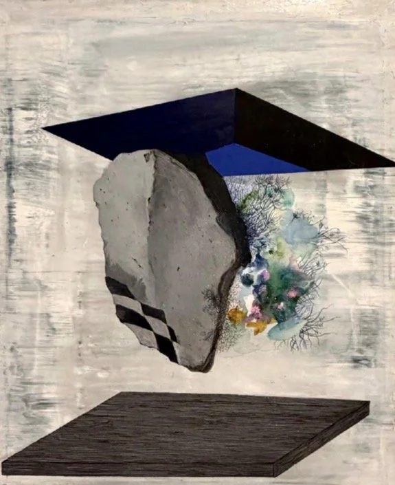 The Space Between | Oil and Acrylic on Archival Silk with Metal Frame| 23x 20 Inches
