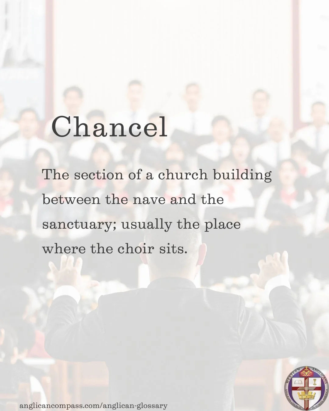 Chancel⁠
⁠
The section of a church building between the nave and the sanctuary; usually the place where the choir sits.