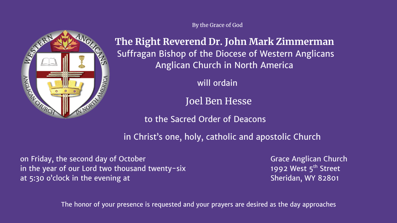 You are Invited to the Ordination of Joel Ben Hesse
