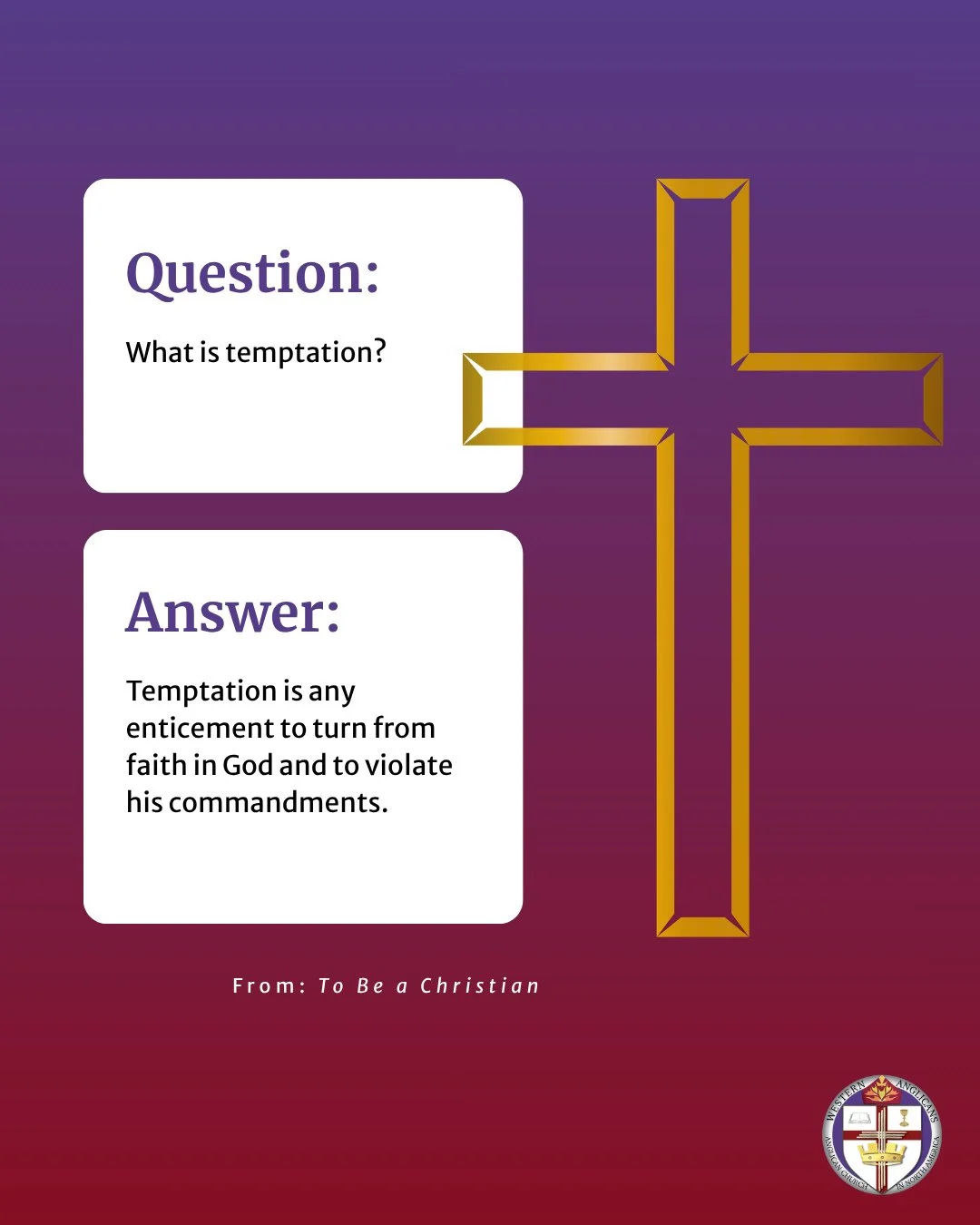 What is temptation?⁠
⁠
Temptation is any enticement to turn from faith in God and to violate his commandments. ⁠
