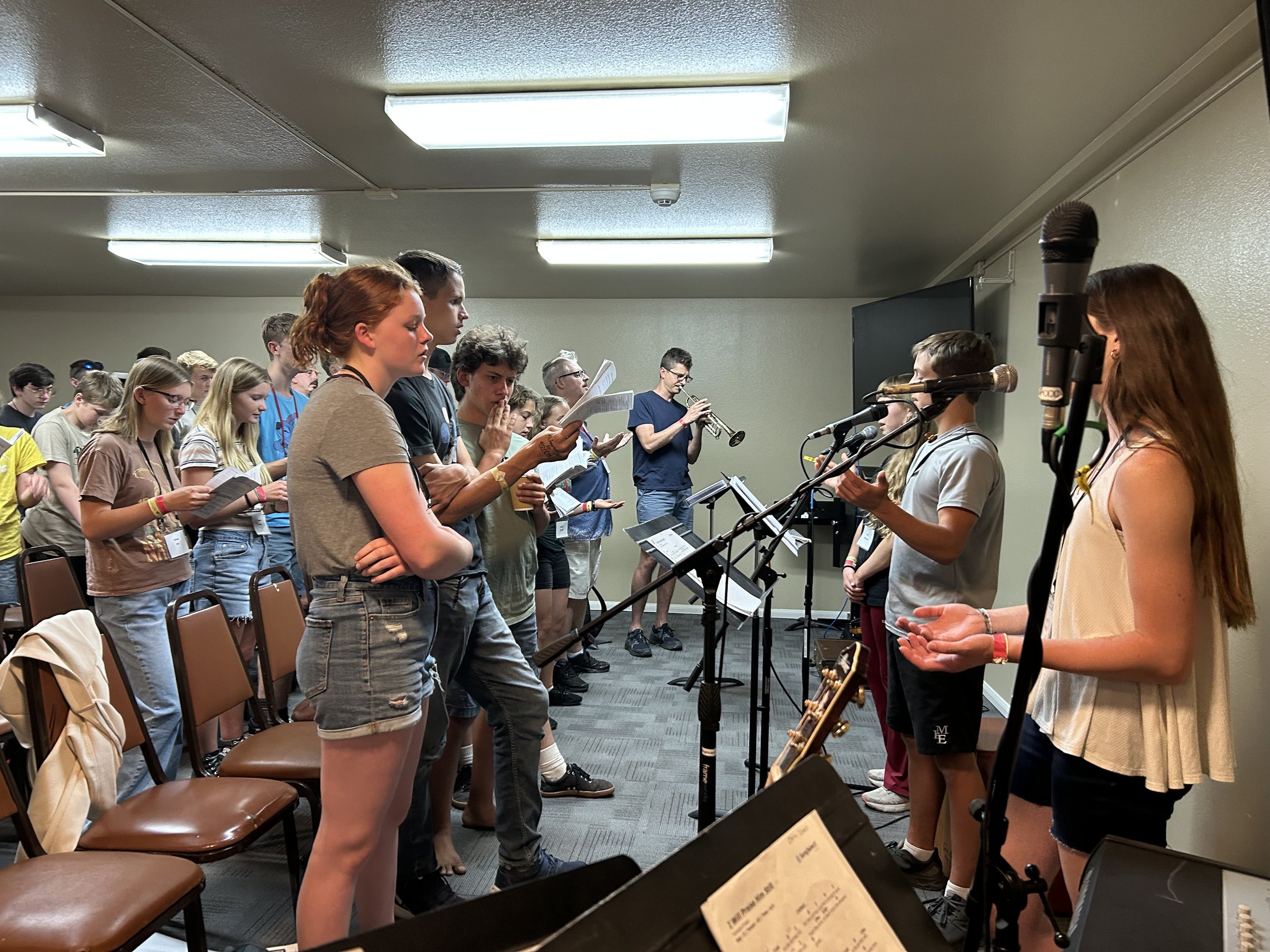 Youth Camp Students in Worship