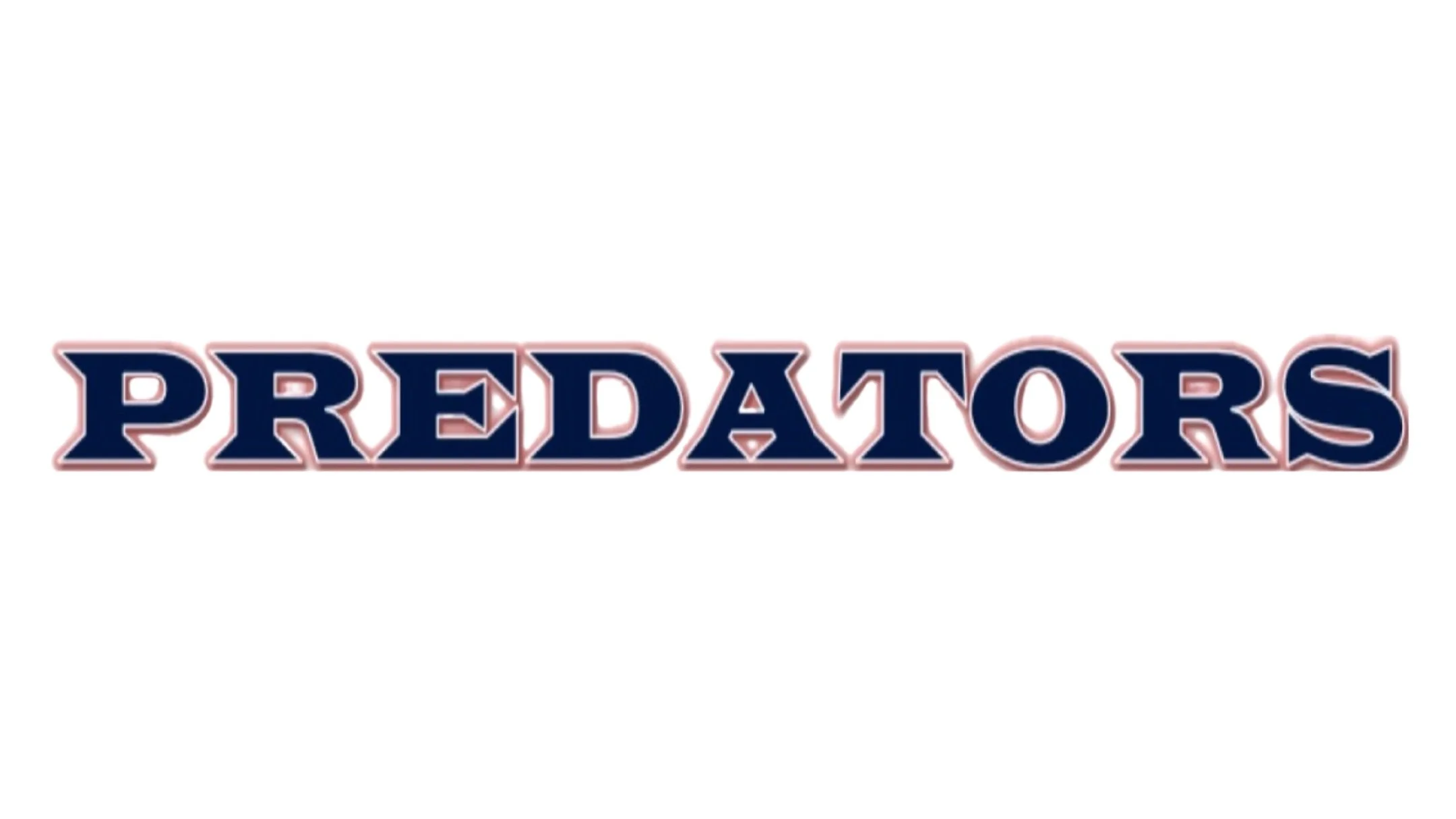 The word "Predators" in bold, stylized blue text with a red outline on a white background.