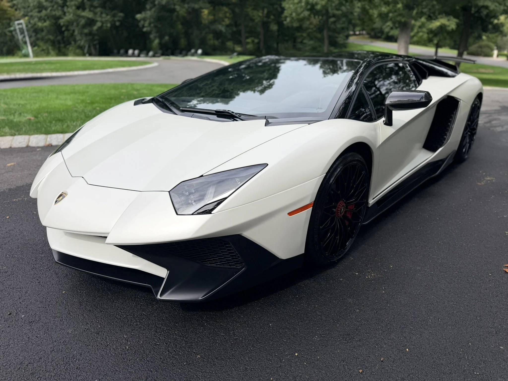 White Lamborghini Aventador after 5-year ceramic coating by Hi-Def Auto Detailing in Morris County, NJ