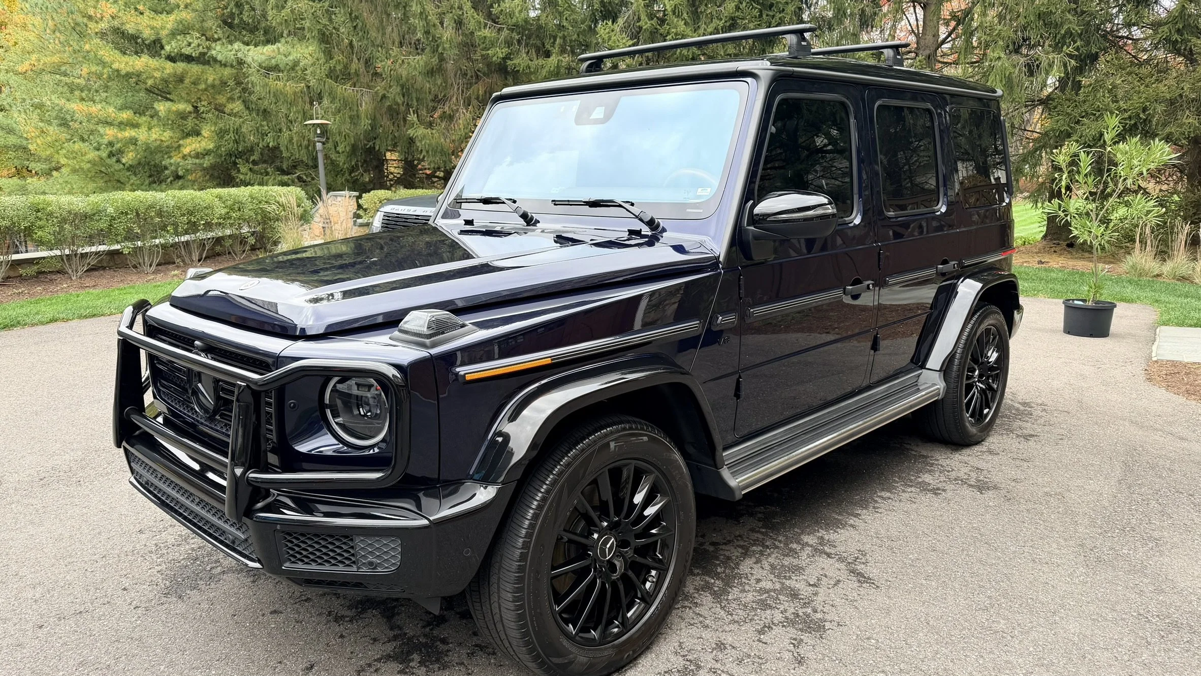 Black Mercedes-Benz G-Wagon after a professional full detail in Chester, NJ