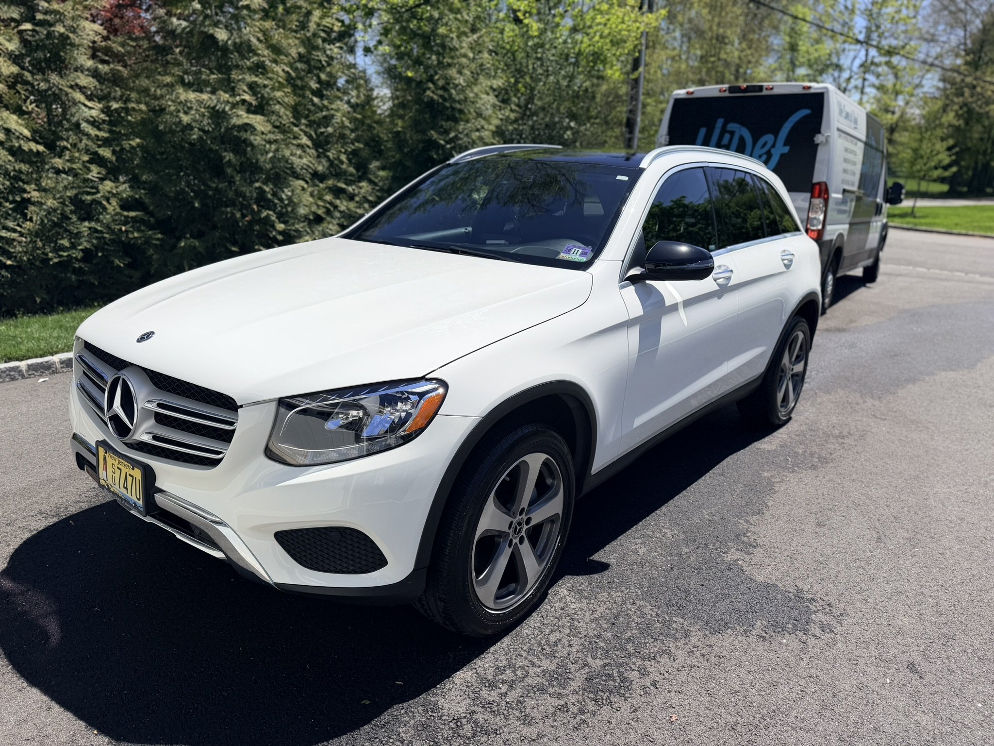 White Mercedes SUV after premium mobile auto detailing by Hi-Def Auto Detailing in Morris County, NJ