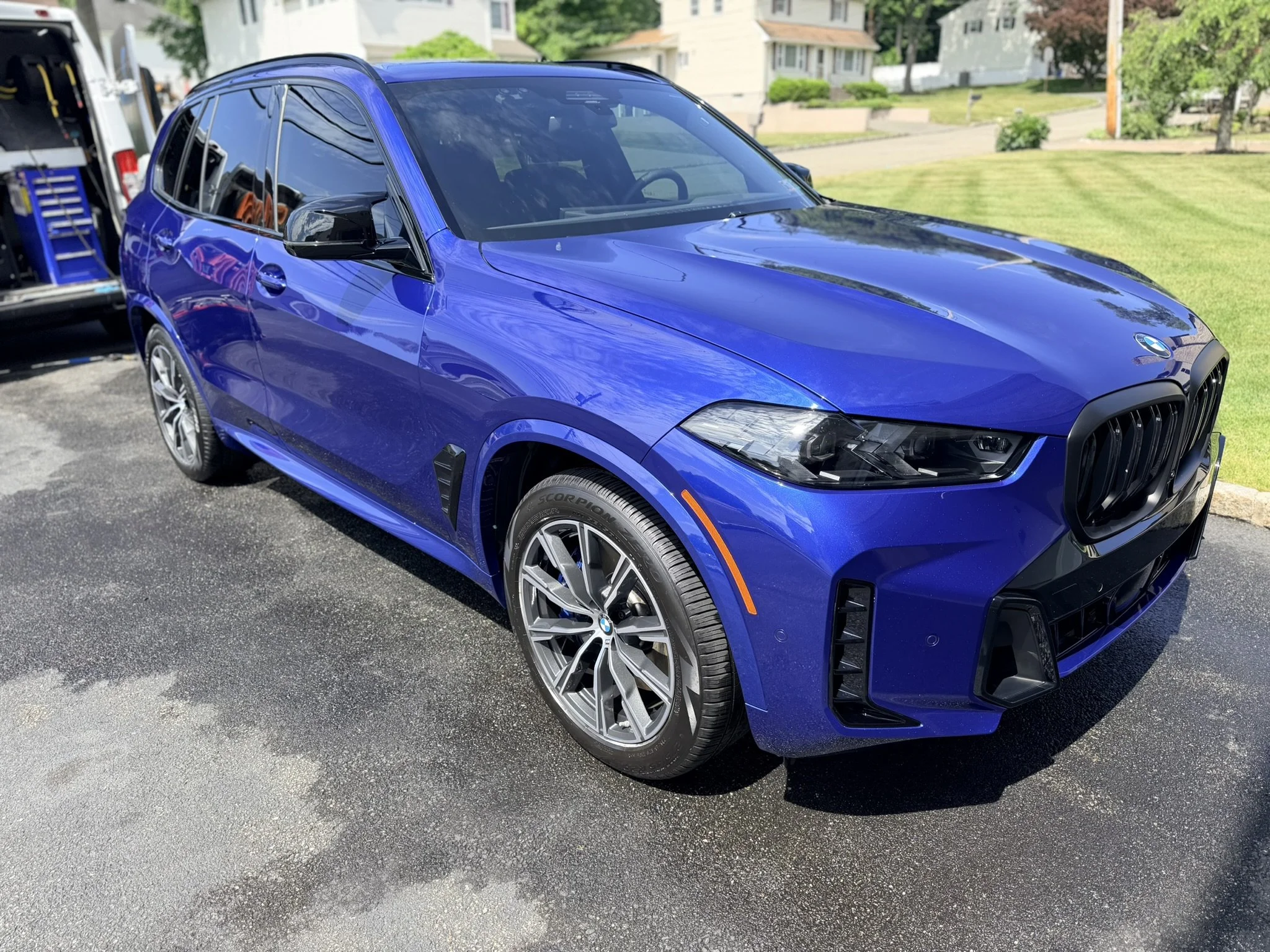 Black BMW X5 M with high-gloss finish following premium detailing service in Morris County NJ.