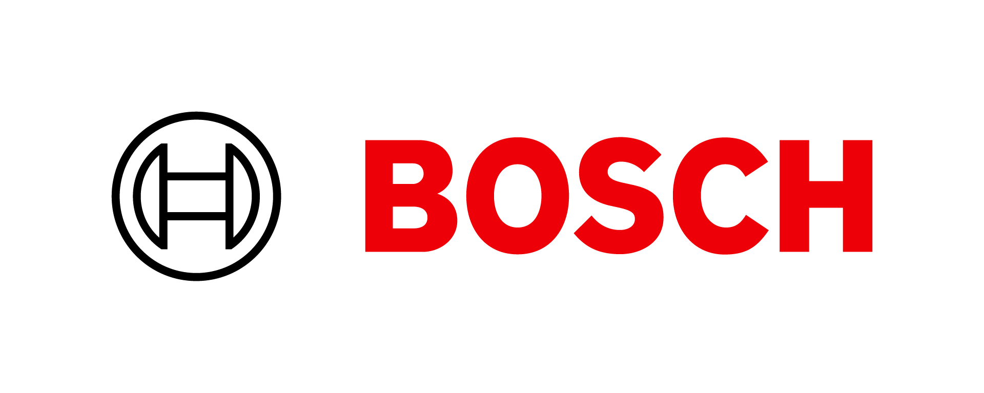 Logotipo de Bosch con letras negras y la palabra 'BOSCH' en letras rojas